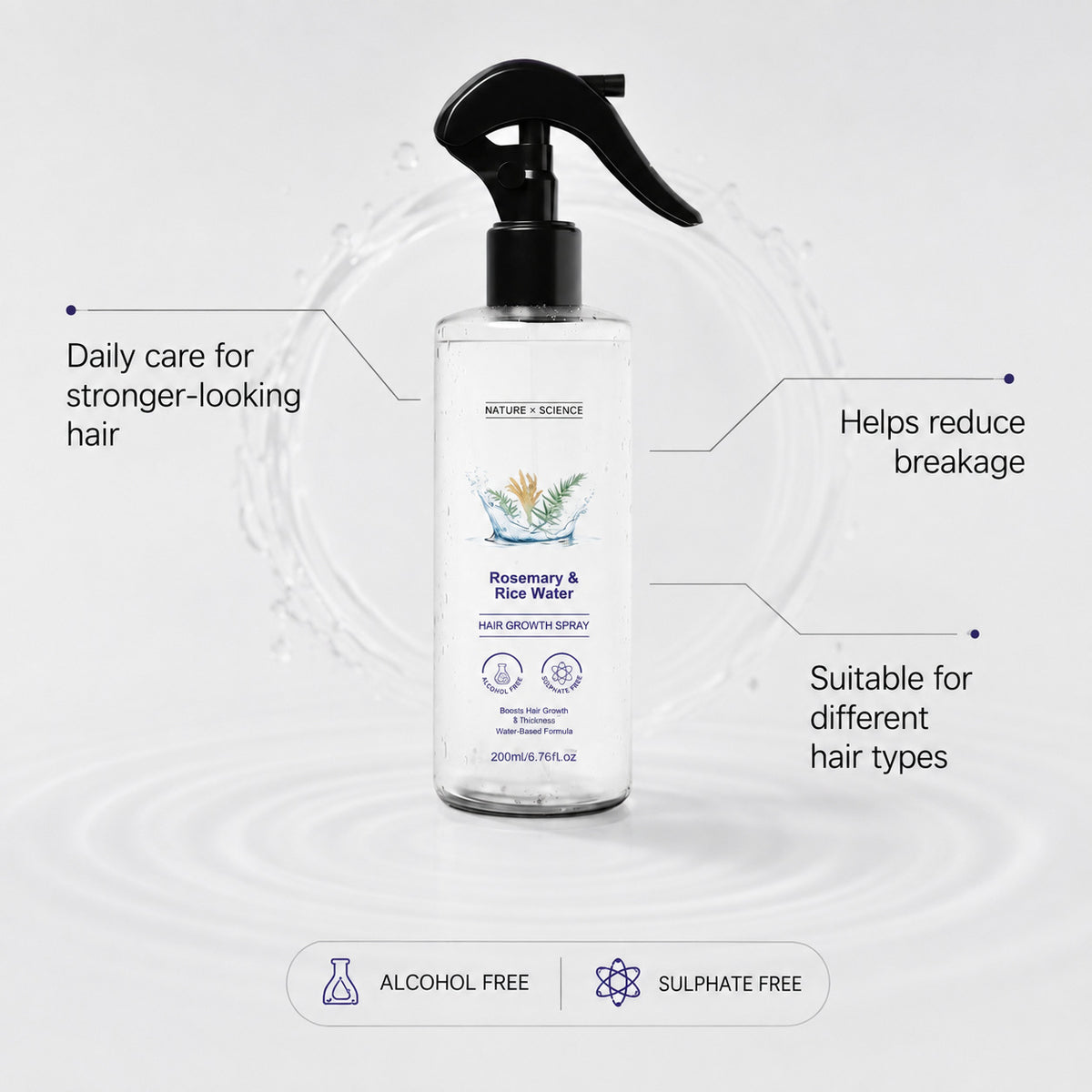 Rosemary & Rice Water Hair Growth Spray
